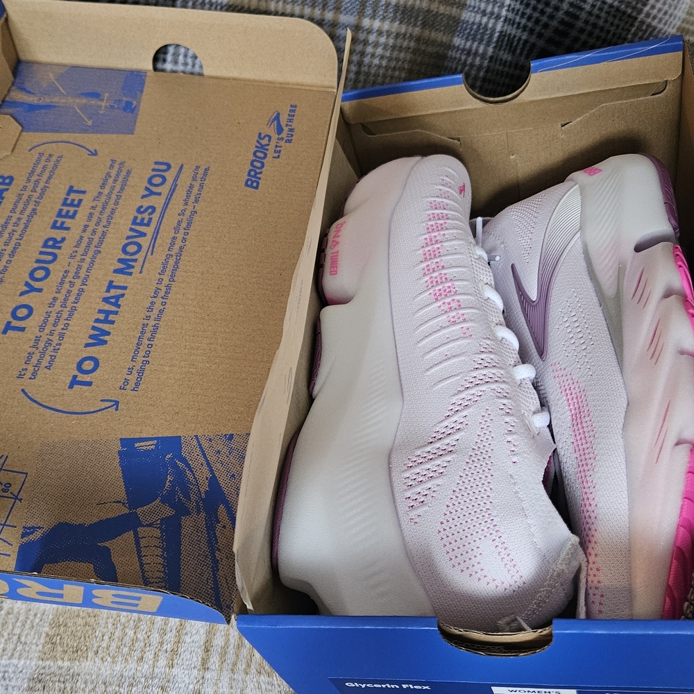 Brooks NEW Glycerin FLEX - White and Pink Wns Sz 10